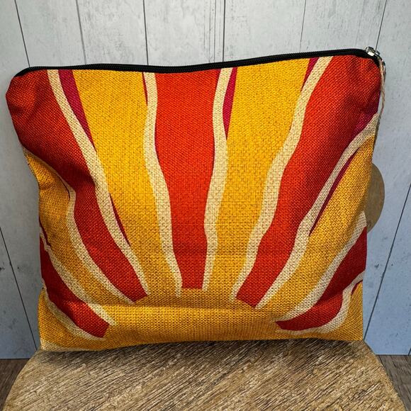 Rising Sun Makeup Bag Orange Yellow Cosmetics Bag Canvas Bag NEW - Picture 4 of 6
